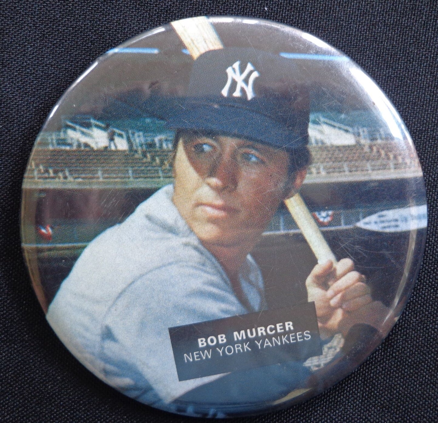 Vintage 1972 Stadium Bobby Murcer New York Yankees 3.5 inch Button Pin