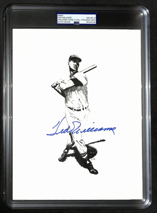 Ted Williams Signed/Auto 8x10 Photo/Print Red Sox PSA/DNA Slabbed 193030