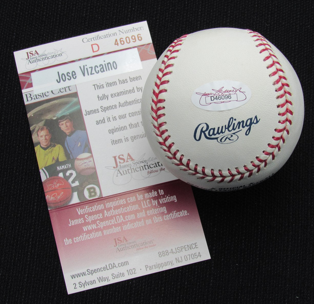 Jose  Vizcaino Signed/Auto Yankees 100th OML Baseball JSA  186777