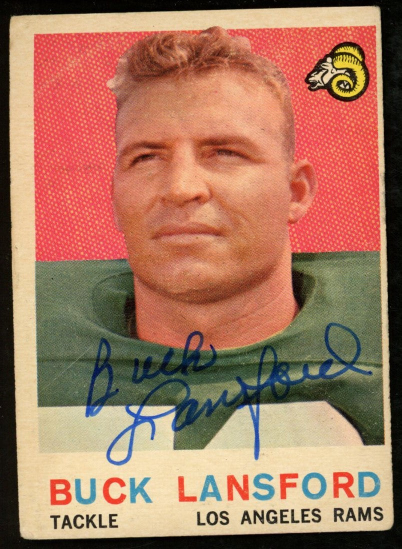 1959 TOPPS Football Card #152 Signed/Auto Buck Lansford Los Angeles Rams