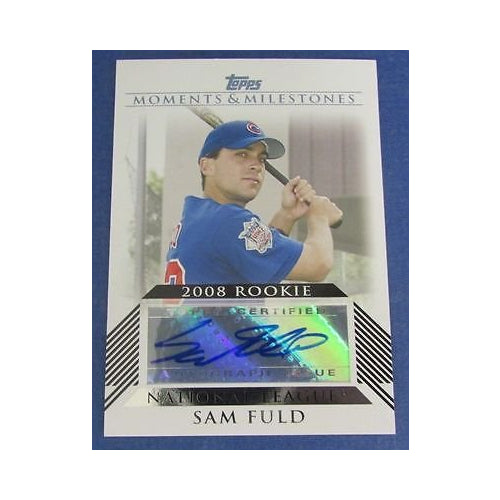 Sam Fuld Cubs Rays Signed 2008 Topps Moments And Milestones Baseball Card #RA-SF