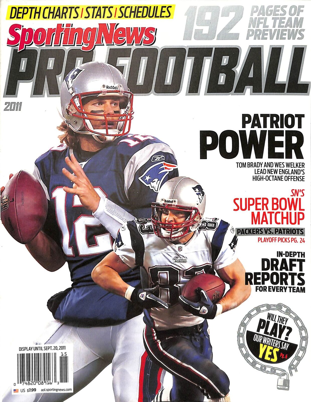 2011 Sporting News Pro Football Magazine Tom Brady Cover 180273