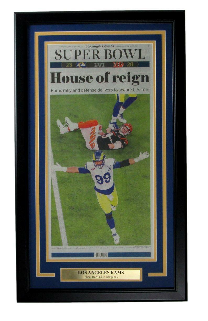 2022 Los Angeles Times Newspaper Rams Super Bowl LVI Champs Framed 166667