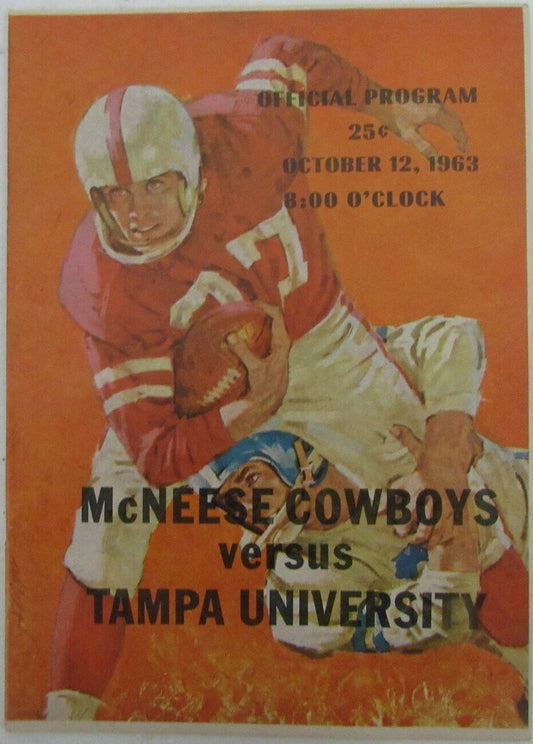 1963 McNeese Cowboys vs. Tampa University College Football Game Program 148909