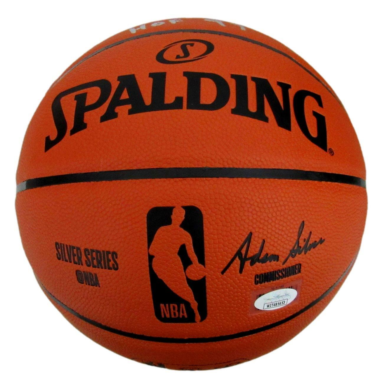 Alex English HOF Nuggets Signed/Inscribed Spalding NBA Basketball JSA 159272