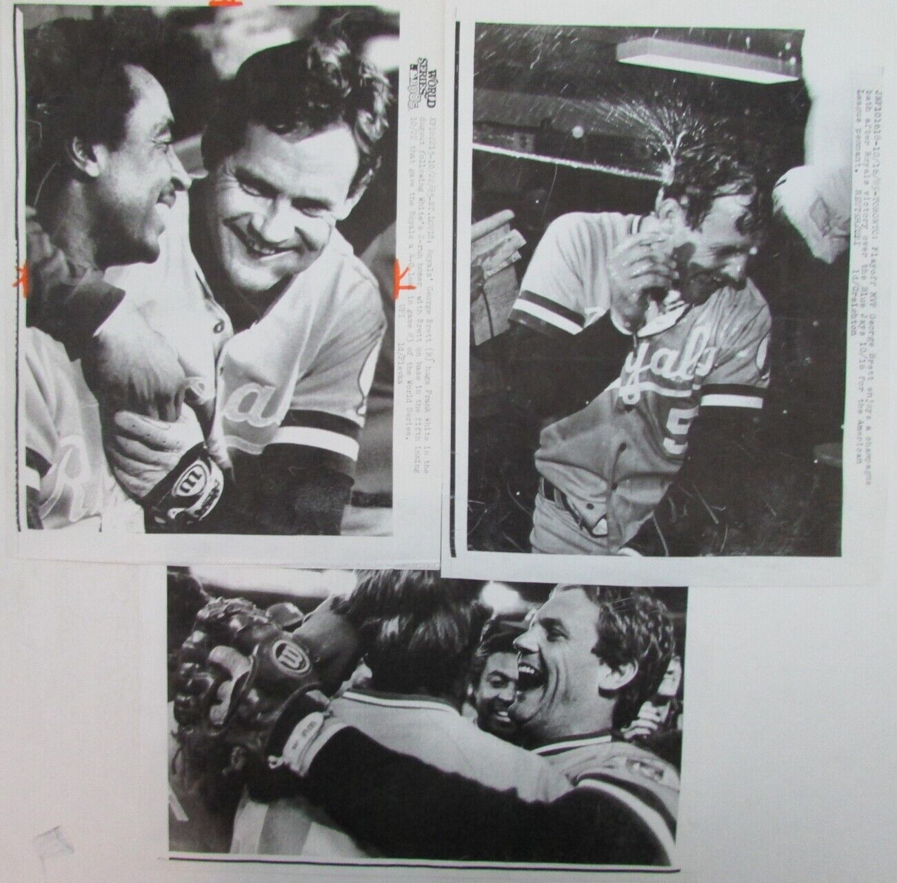 Lot of 10 George Brett Kansas City Royals 1980's-90's News Wire Photos 157374