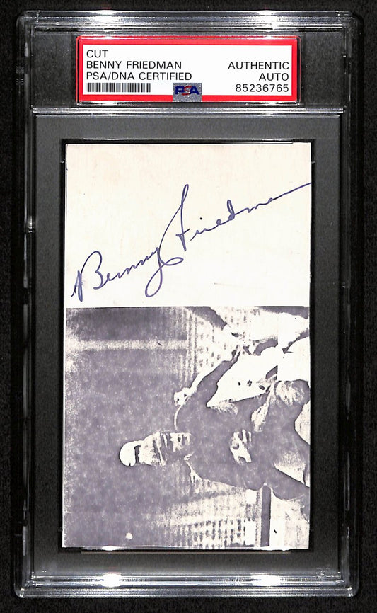 Benny Friedman HOF Signed/Auto Cut Photo on 3x5 Card Giants PSA/DNA 189002