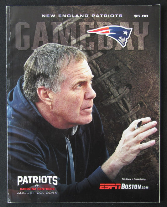 August 22, 2014 New England Patriots v Carolina Panthers NFL Game Program 172274