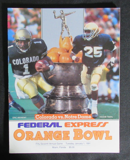 01/1/1991 Orange Bowl Notre Dame vs. Colorado Program 185826