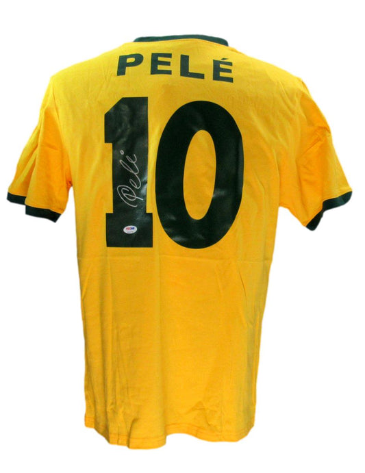 Pele Autographed Custom CBD Soccer Jersey PSA/DNA 187258