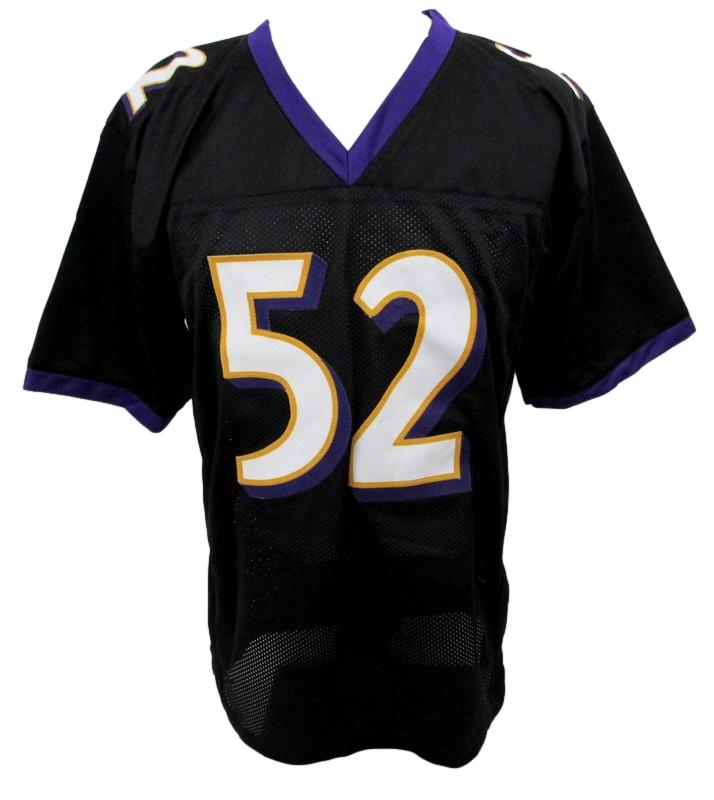 Ray Lewis HOF Signed Black Custom Football Jersey w/ Stats Ravens Beckett 186215