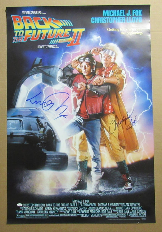 Michael J Fox/Christopher Lloyd Autographed 27x40 Poster "Back to Future II" JSA