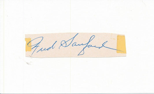 Fred Sanford NY Yankees d. 2011 Signed/Auto Cut Signature on Index Card 150980