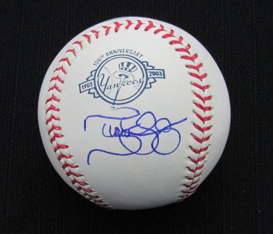 Terrence Long Signed/Auto Yankees 100th OML Baseball JSA  186742