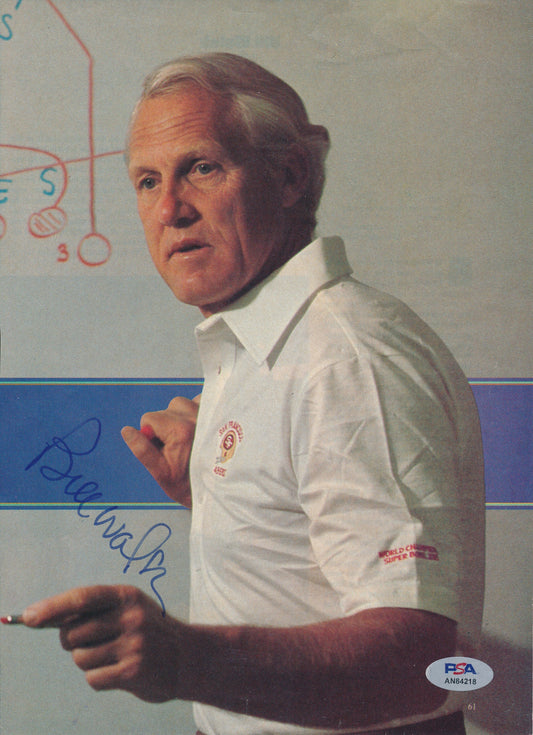 Bill Walsh HOF Signed 8x10 Magazine Photo San Francisco 49ers PSA/DNA 192167