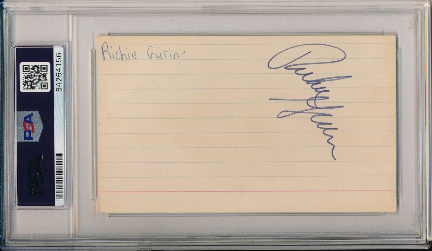 Richie Guerin HOF New York Knicks Double Signed 3x5 Index Card PSA/DNA 156385