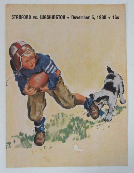 1938 Stanford vs. Washington College Football Game Program 151845