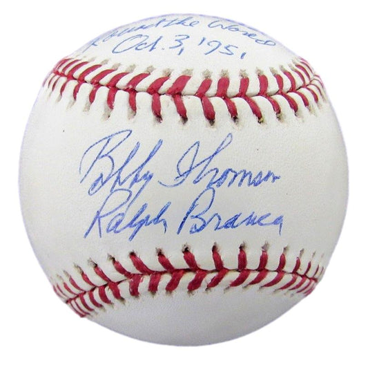 Bobby Thomson/Ralph Branca Shot Hear Around the World 1951 Baseball JSA 182633