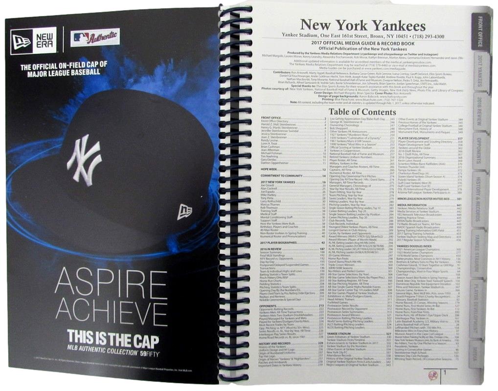 2017 New York Yankees Official Media Guide and Record Book 188008