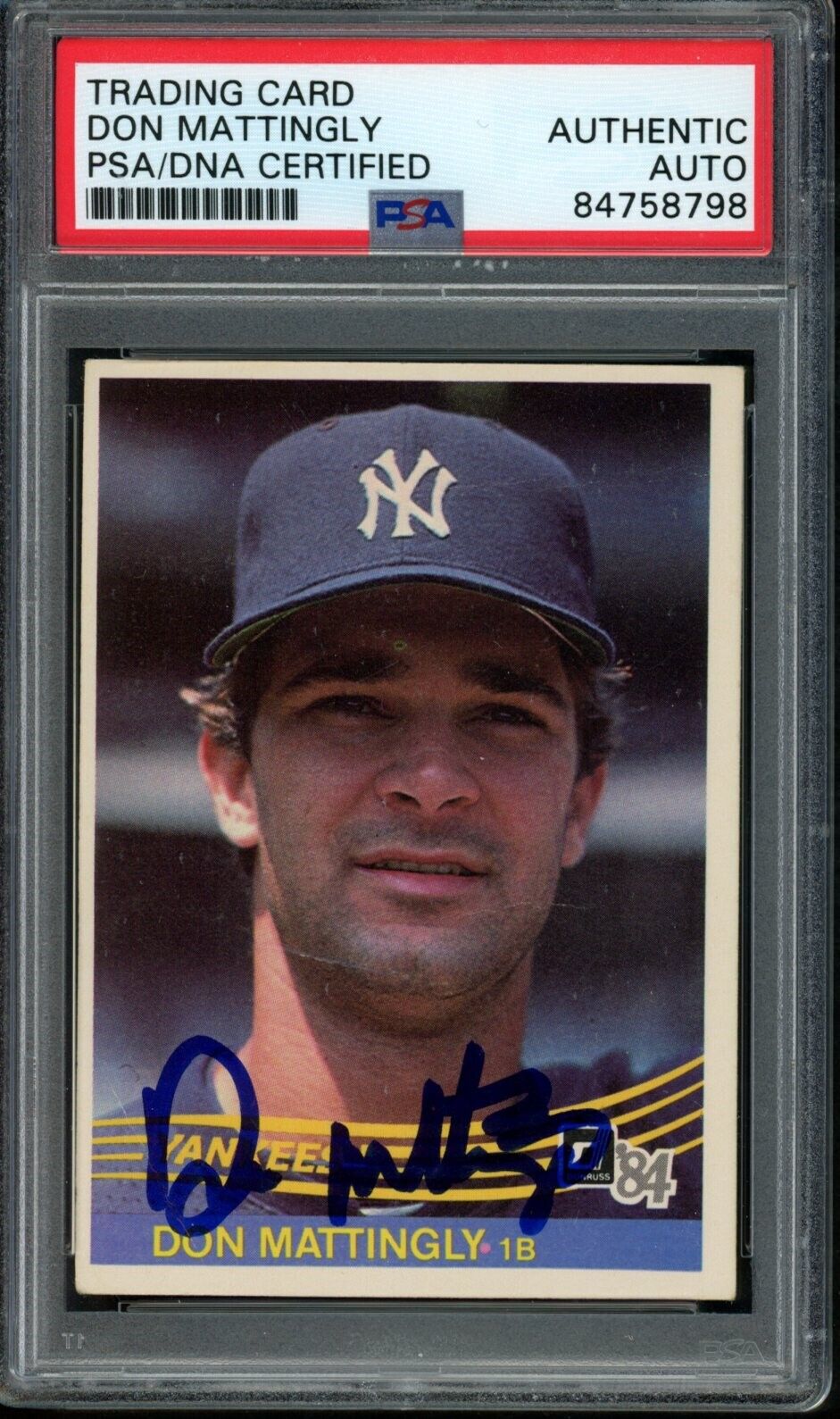 1984 DONRUSS Don Mattingly #248 Authentic Card Signed New York Yankees PSA/DNA