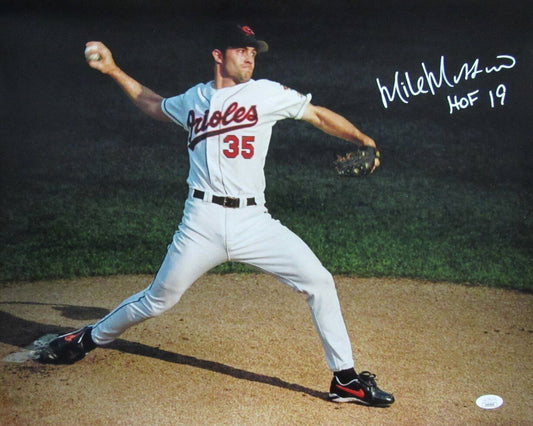 Mike Mussina HOF Autographed/Inscr 16x20 Photo Baltimore Orioles JSA 177093
