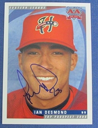 Ian Desmond Nationals Signed 2006 Grandstand Eastern League Baseball Card