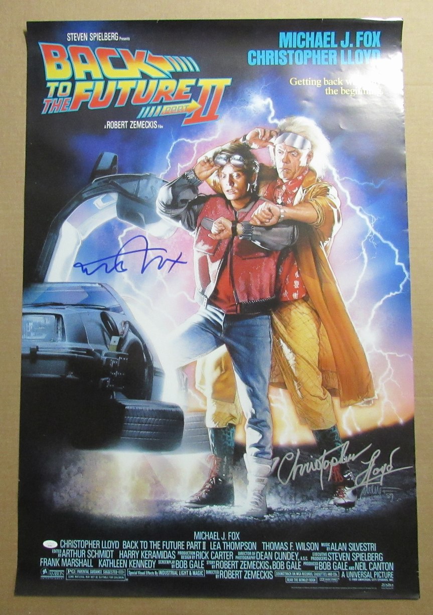 Michael J Fox/Christopher Lloyd Autographed 27x40 Poster "Back to Future II" JSA