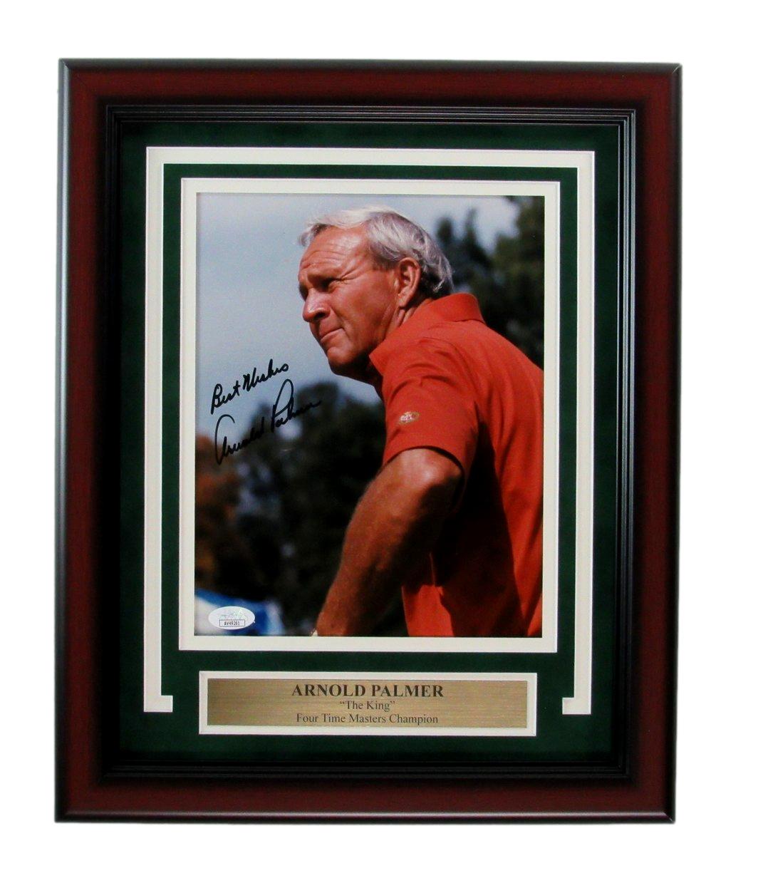 Arnold Palmer Signed/Inscribed 8x10 Photo 4X Masters Champ Framed JSA 193284