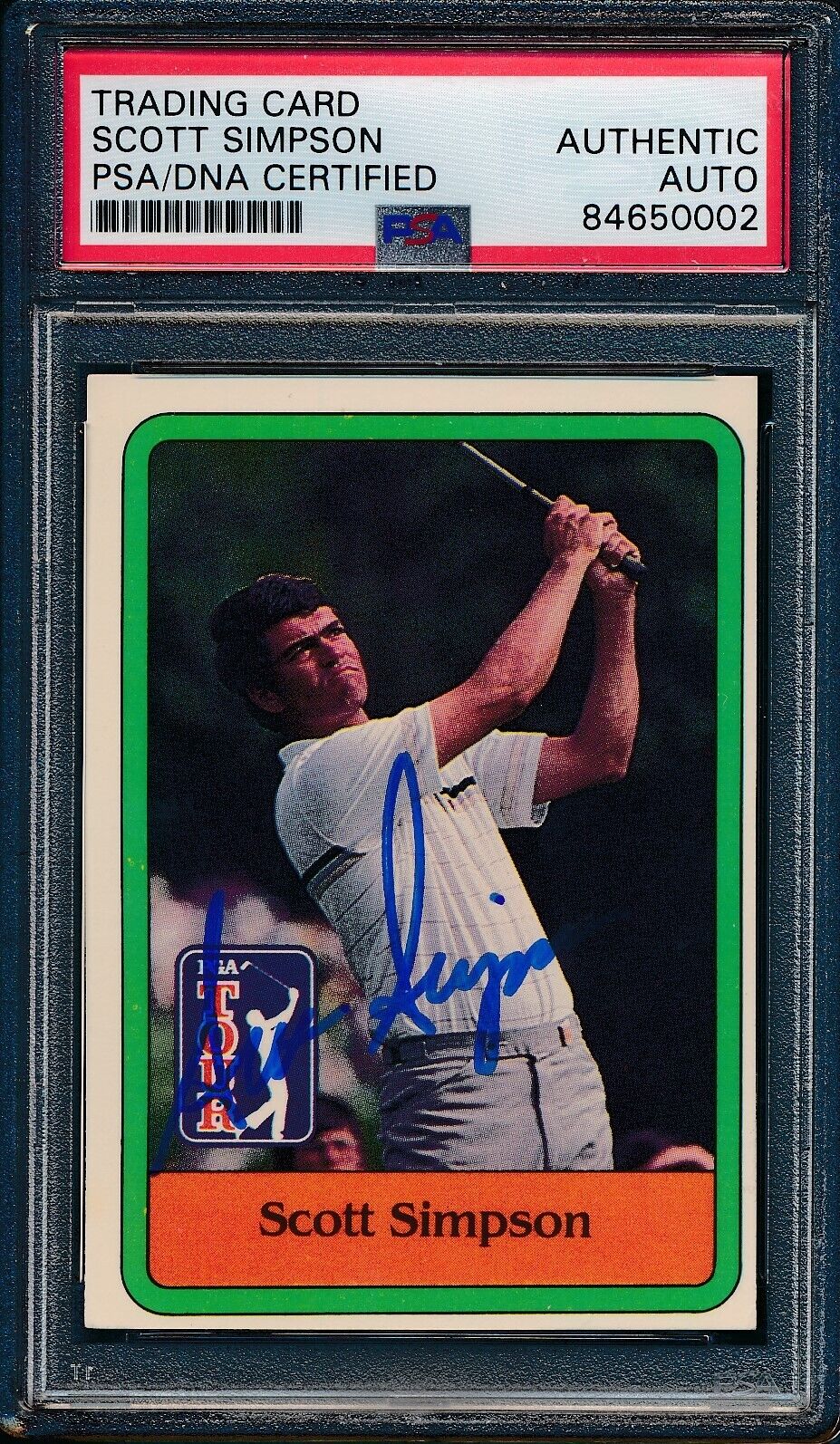 1981 DONRUSS PGA Scott Simpson #24 Authentic Card Signed PSA/DNA 176078