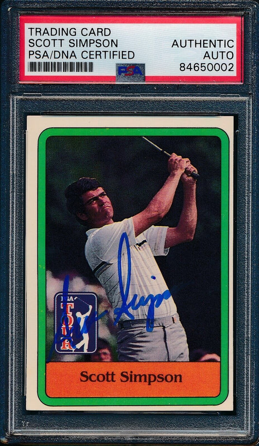 1981 DONRUSS PGA Scott Simpson #24 Authentic Card Signed PSA/DNA 176078