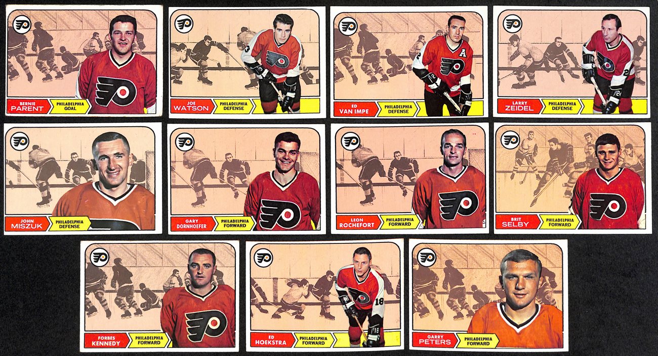 1968-69 Topps Philadelphia Flyers Team Set (11/11) Cards Bernie Parent  189196