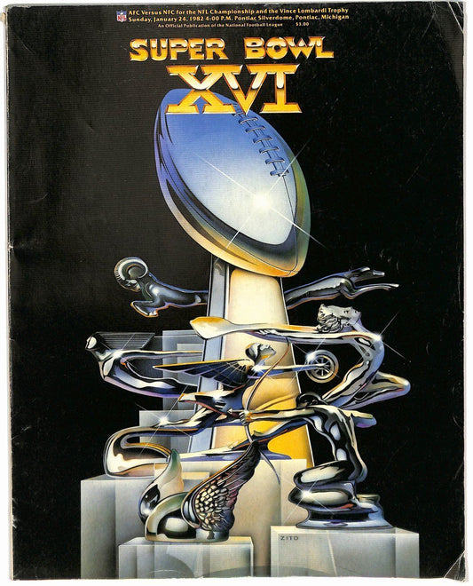 Super Bowl XVI Game Program 1-24-82 49ers vs. Bengals Joe Montana MVP 181629