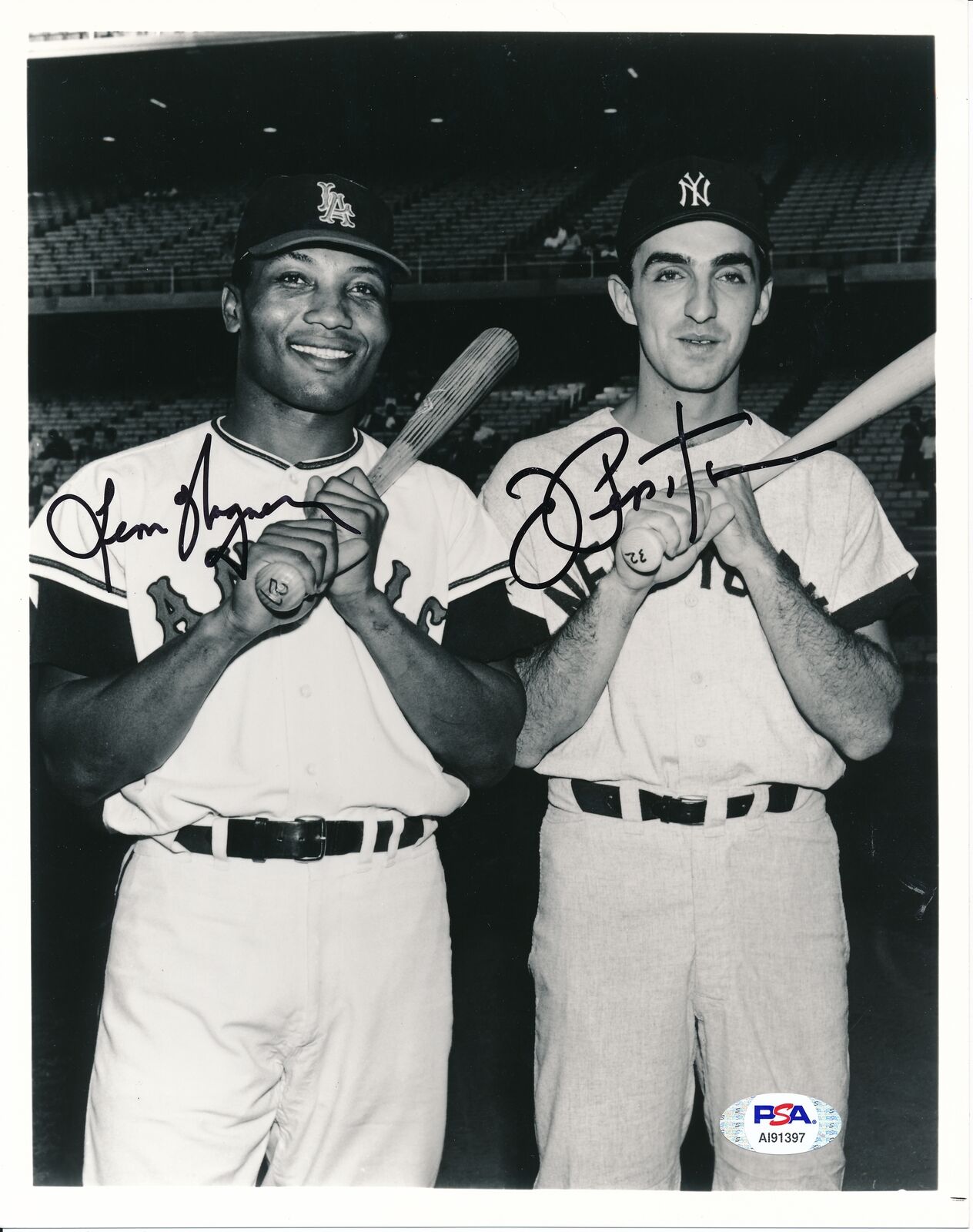 Leon Wagner/Joe Pepitone Dual-Signed/Autographed 8x10 B/W Photo PSA/DNA 159647