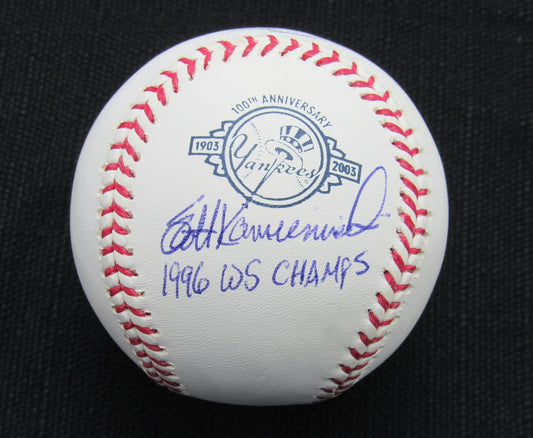 Scott Kamieniecki Signed/Auto Yankees 100th OML Baseball MAB Inscr 187042