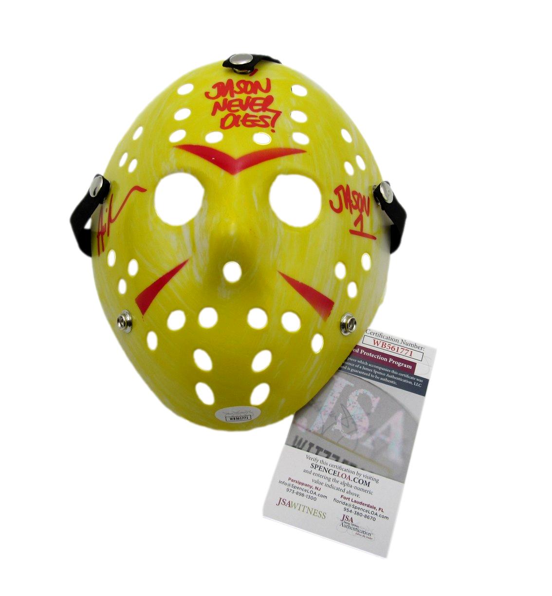 Ari Lehman Signed/Inscribed Yellow/Red Mask "Friday the 13th" JSA 189565