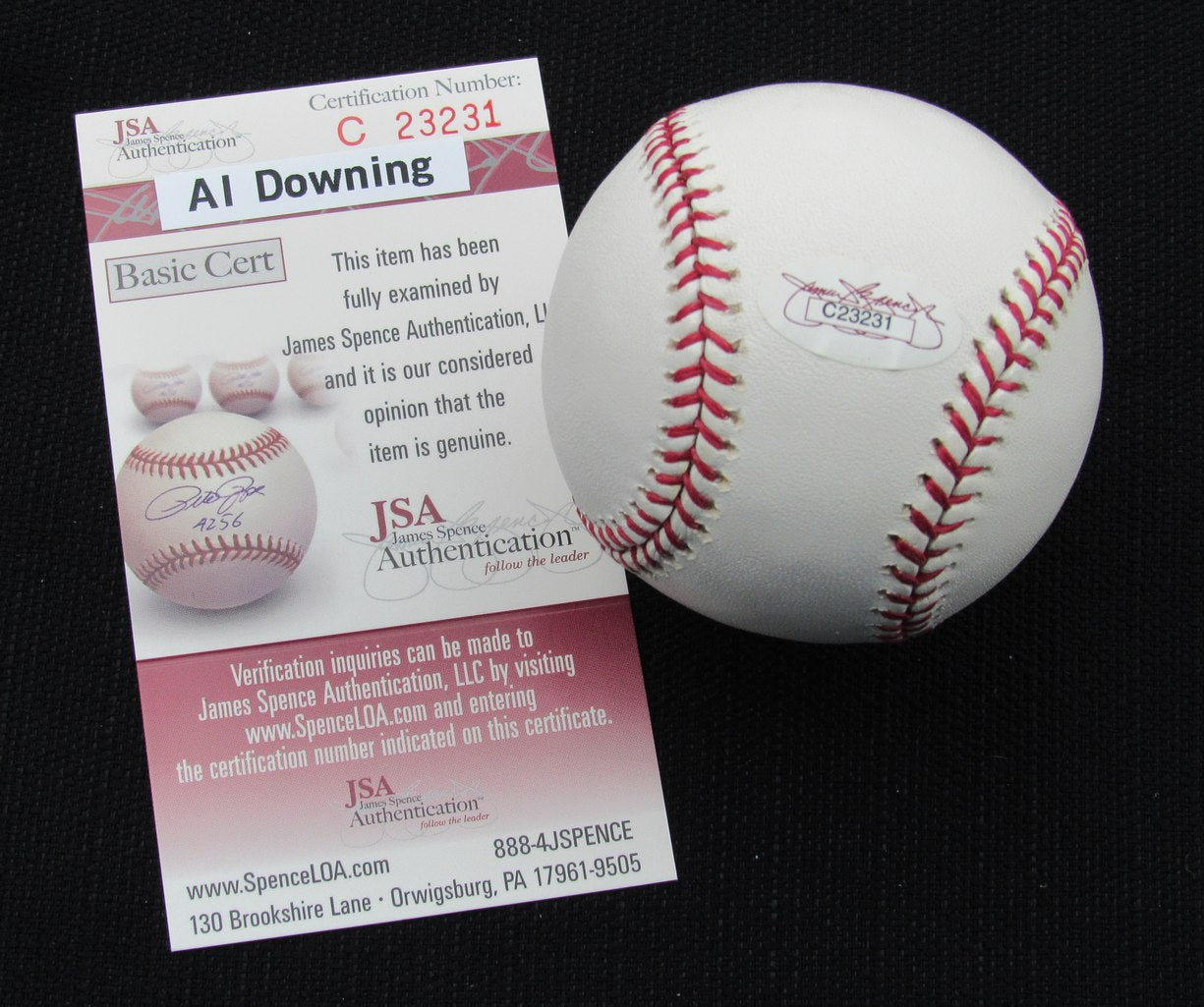 Al Downing Signed/Auto Yankees 100th OML Baseball JSA Inscr 186663