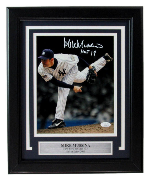 Mike Mussina HOF Autographed/Inscribed 8x10 Photo Yankees Framed JSA 180802