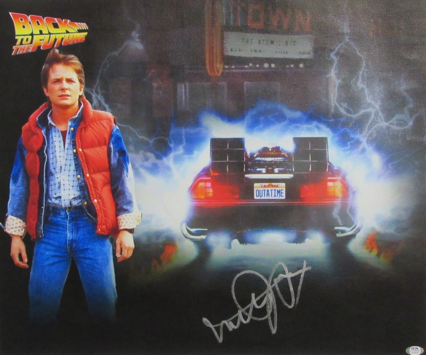 Michael J Fox Signed/Auto "Back to the Future" 22x26 Canvas Print PSA/DNA 165288