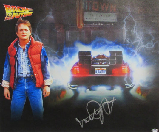 Michael J Fox Signed/Auto "Back to the Future" 22x26 Canvas Print PSA/DNA 165288