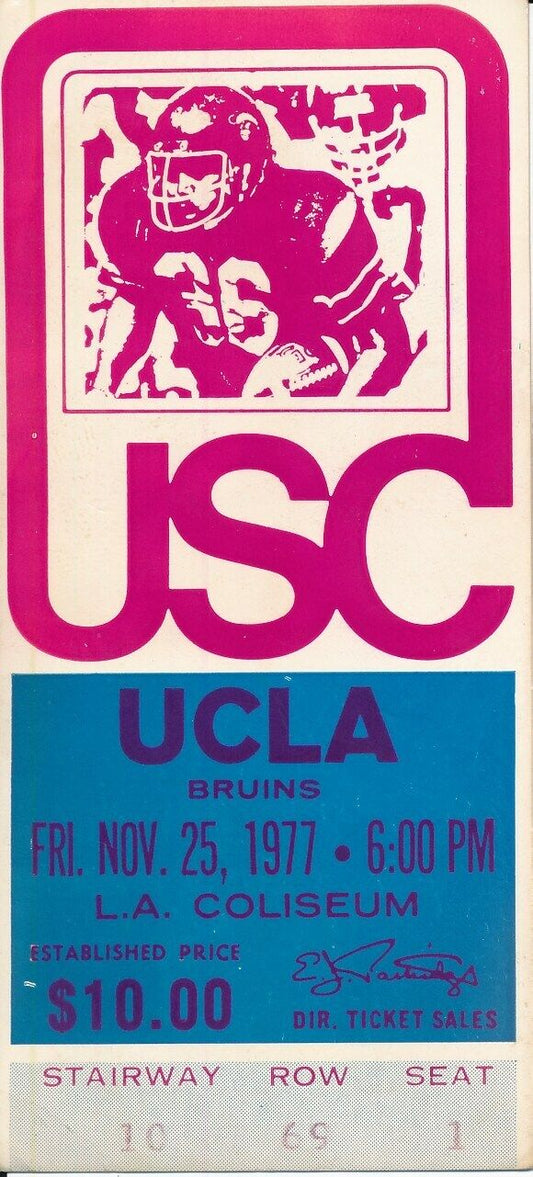 1977 USC Trojans vs. UCLA Football Game Ticket Stub 148549