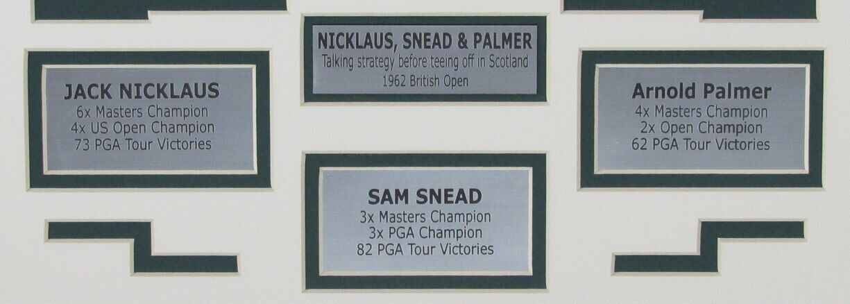 Jack Nicklaus/Sam Snead/Arnold Palmer UNSIGNED 11x14 B/W Photo  Framed 176237