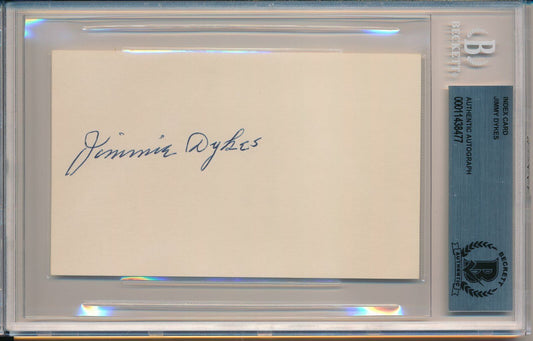 Jimmie Jimmy Dykes White Sox Signed/Auto/Auto 3x5 Index Card Beckett 145303