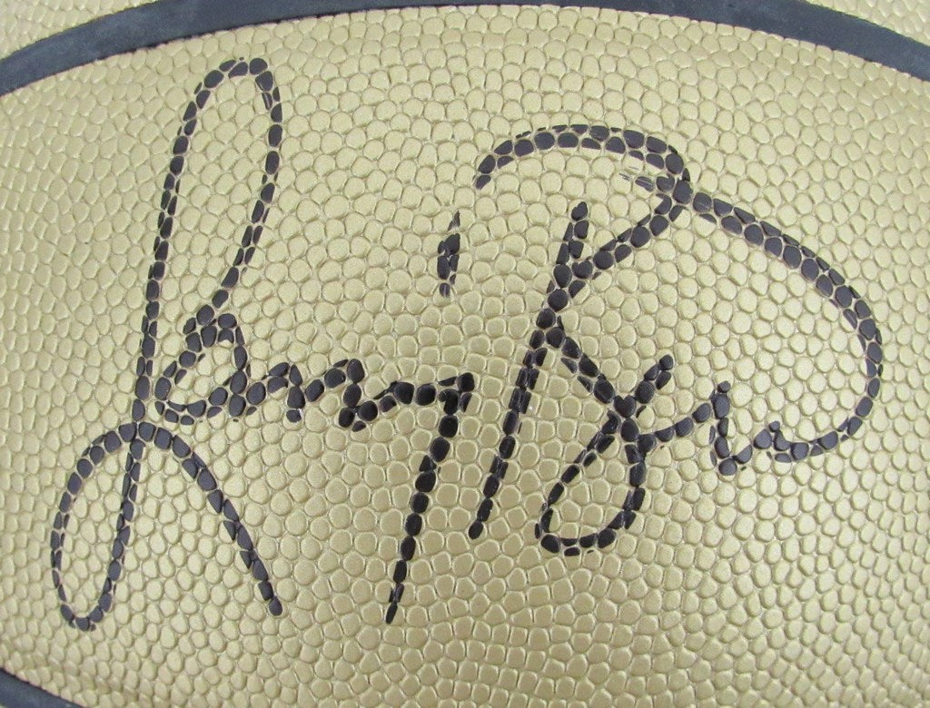 Larry Bird HOF Autographed Gold Wilson NBA Basketball Boston Celtics JSA 183126