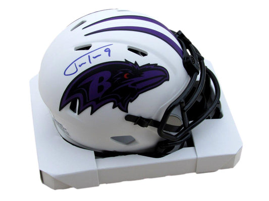 Justin Tucker Signed/Auto Lunar Eclipse Mini Football Helmet Ravens JSA 189758