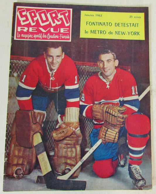 Sport Revue Magazine Jan. 1962 Jacques Plante Montreal Canadiens Cover 147074