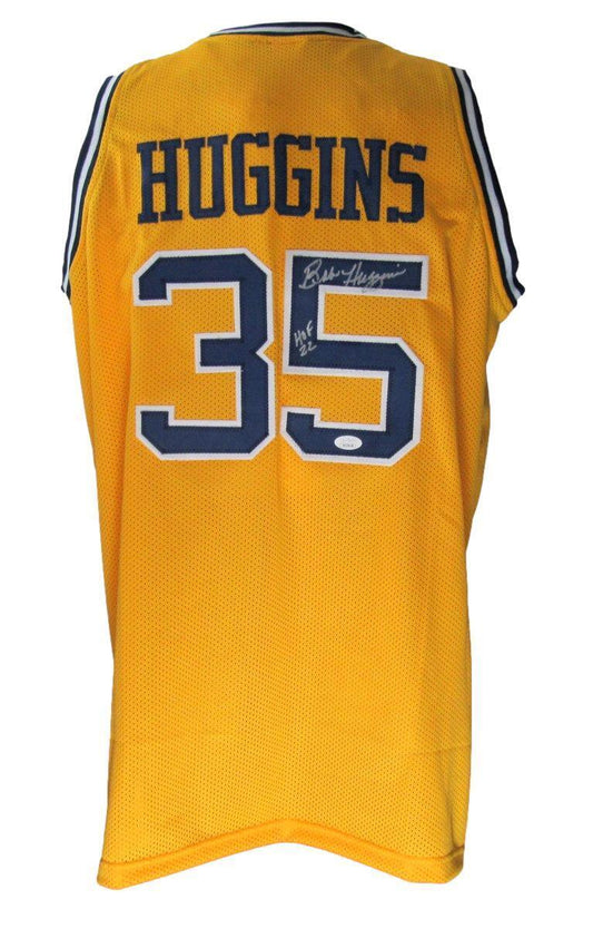 Bob Huggins CHOF Autographed/Inscr Gold Custom Jersey West Virginia JSA 176578