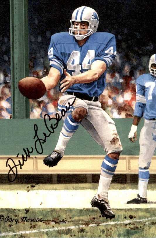 Dick LeBeau HOF Autographed Goal Line Art GLAC Postcard LE 41/50 Lions JSA