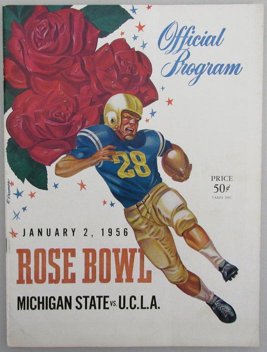 January 2, 1956 Rose Bowl Game Michigan State vs. UCLA Game Program 192971