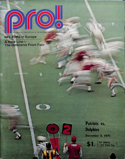 1971 New England Patriots vs. Miami Dolphins 12/5/71 Game Program 180247