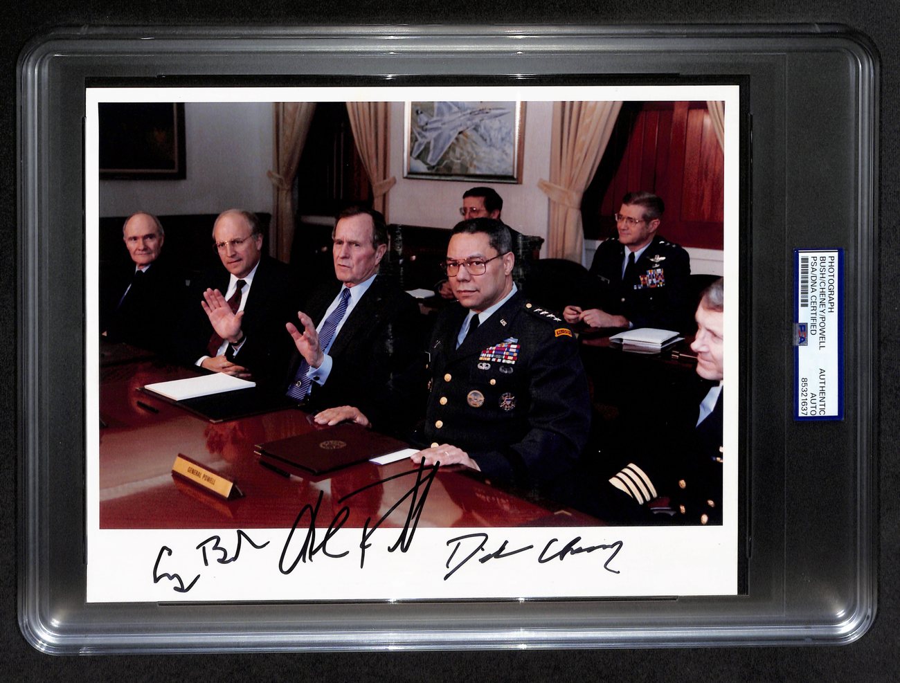 George H.W. Bush/Colin Powell/Dick Cheney Multi-Signed 8x10 Photo PSA/DNA 193258